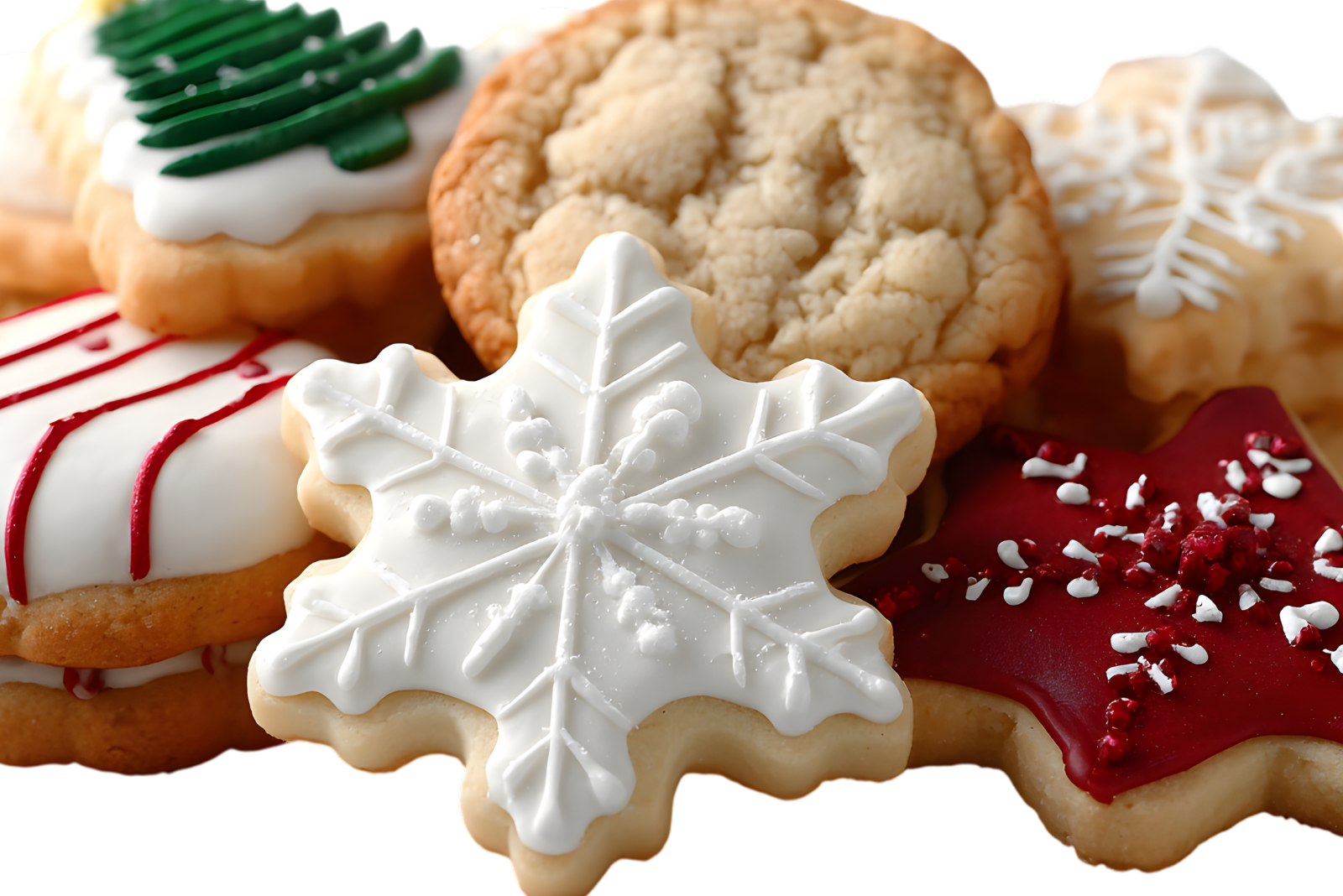 a variety of holiday sugar cookies