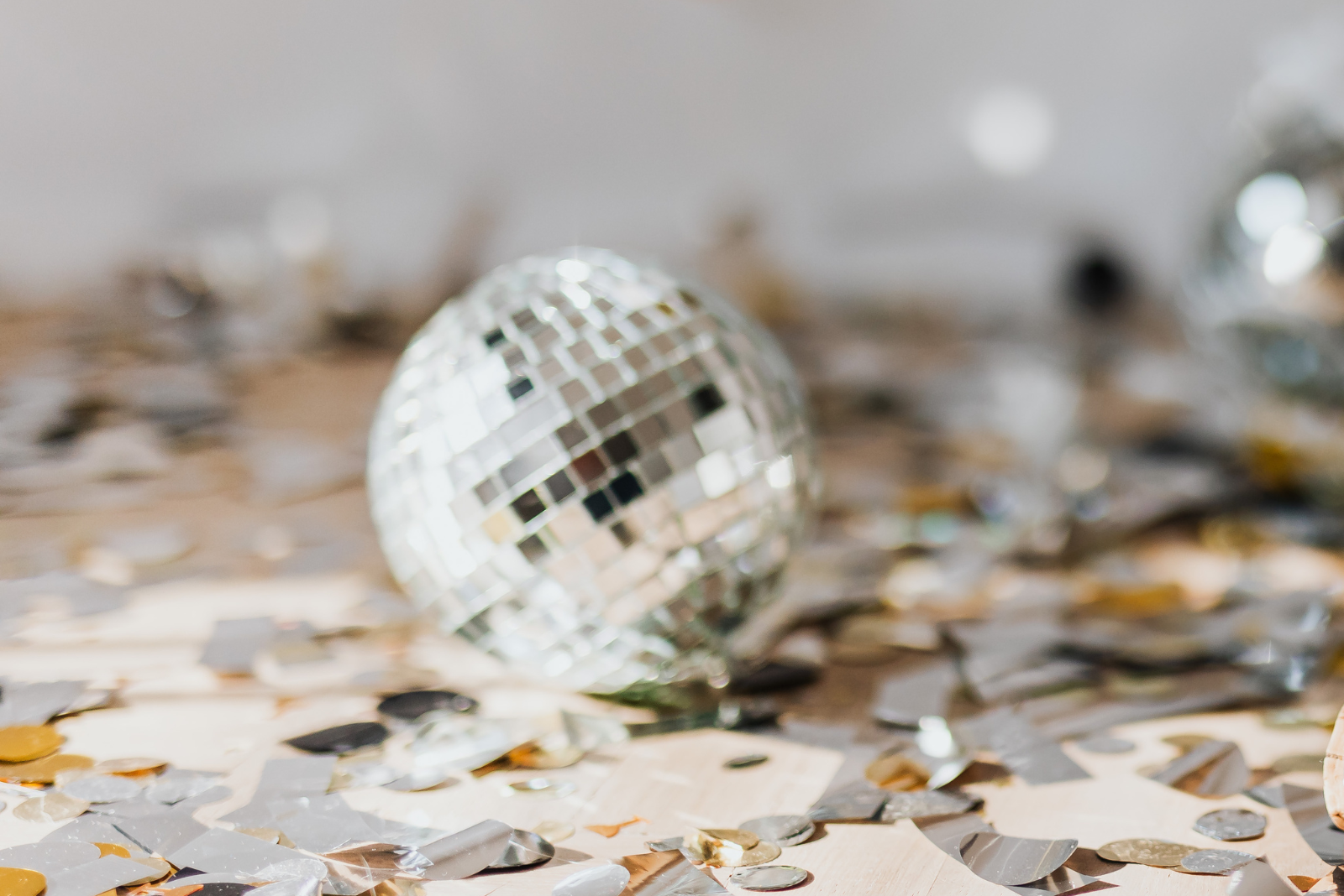 mini disco ball with confetti