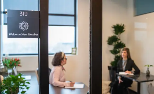 Private office meeting at Shift Workspaces Denver designed for better work habits and privacy