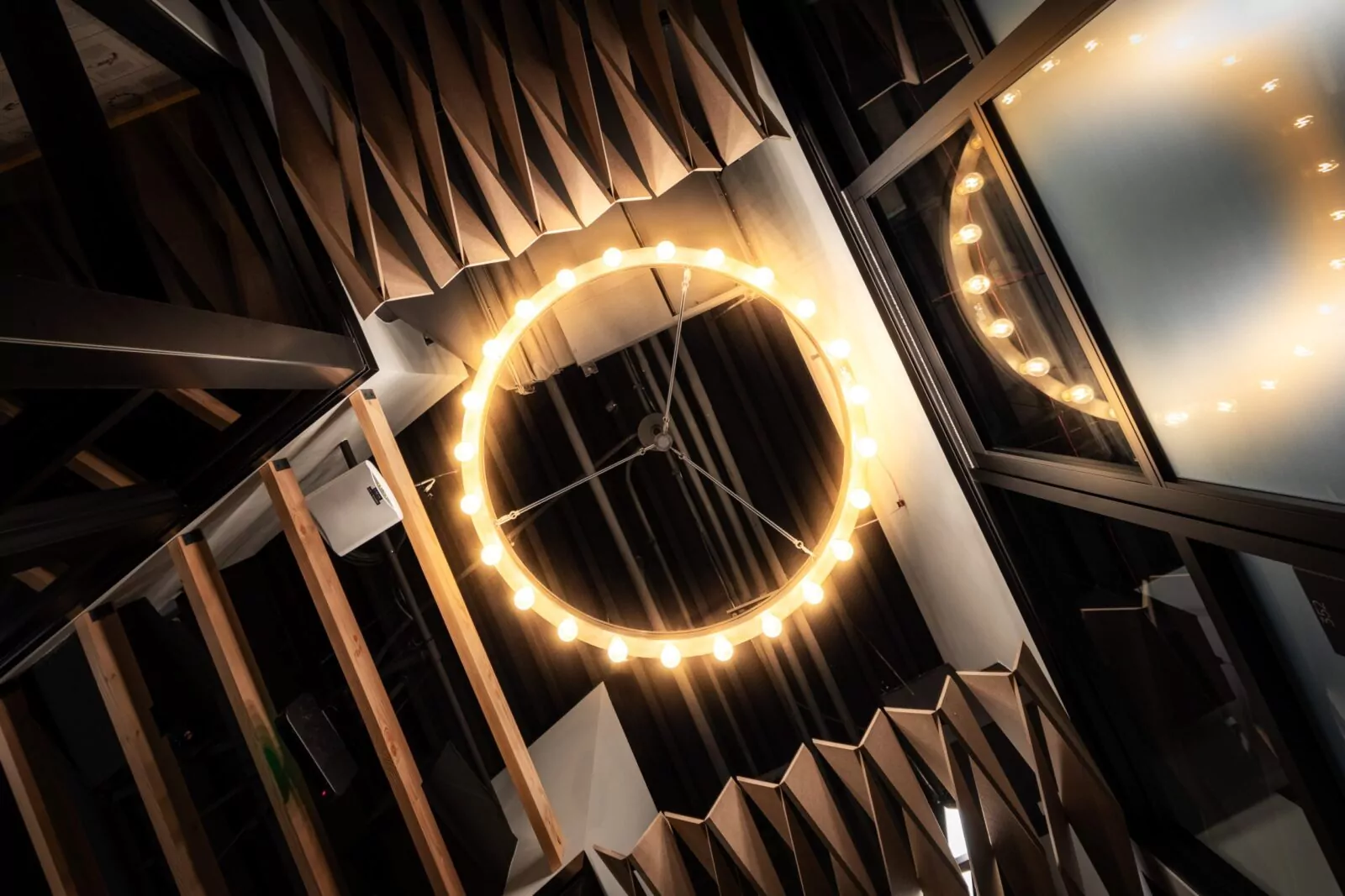 Modern pendant lighting at Shift Workspaces creating a warm and stylish ambiance.