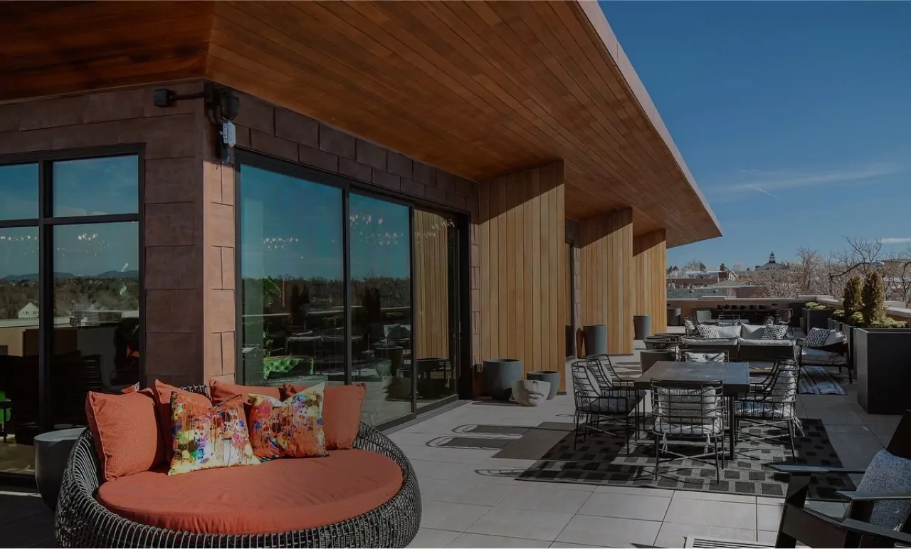Welcoming outdoor space and modern workspace at Shift Workspaces, offering personalized tours for prospective members