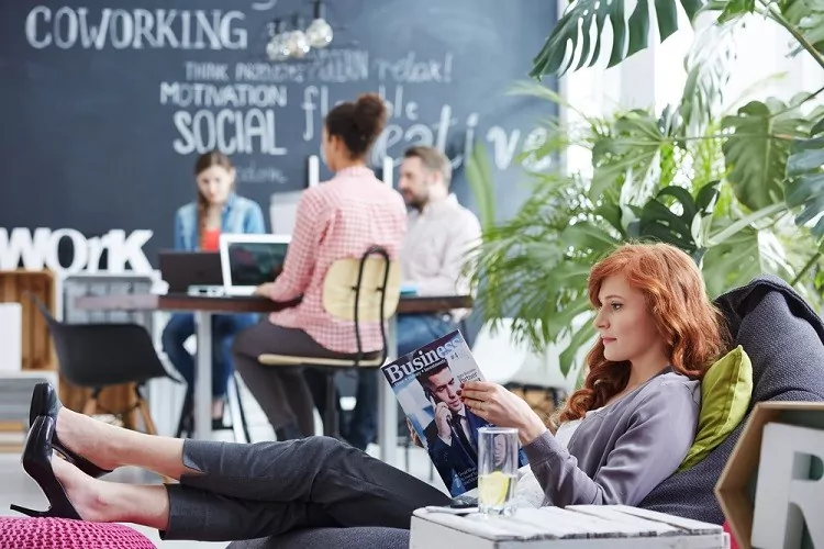 Coworking lounge at Shift Workspaces in Denver and Littleton, Colorado